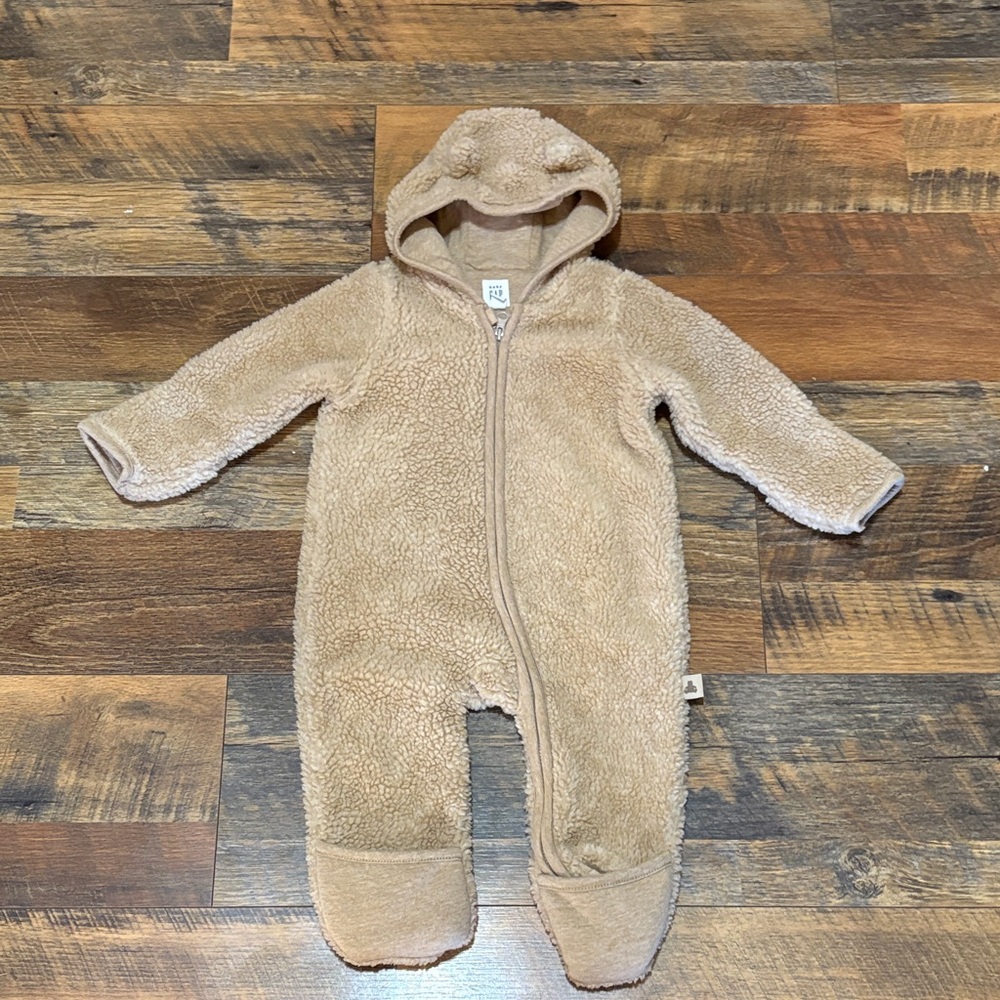 Baby Gap‎ Hooded Bunting Ears Snow Suit Sherpa Fleece Size 6-12 Months